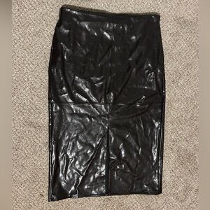 A New Day Dark Brown Leather Skirt